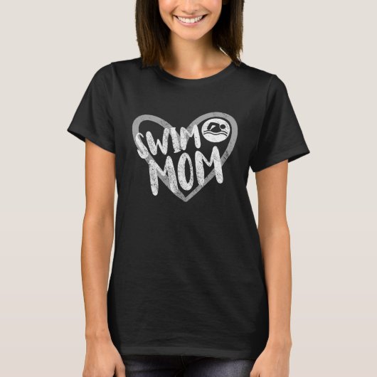 Swim Mom Float Heart T-shirt (Voorkant)