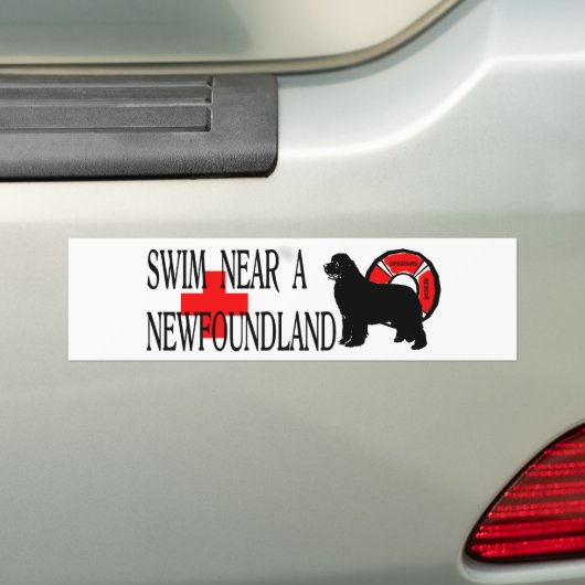 Swim nabij Newfoundland Bumpersticker (Op auto)