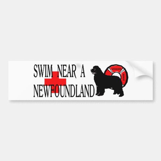 Swim nabij Newfoundland Bumpersticker (Voorkant)
