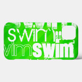 Swim; Neon Green Stripes Case-Mate iPhone Case (Achterkant (horizontaal))