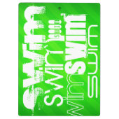 Swim; Neon Green Stripes Klembord (Achterkant)