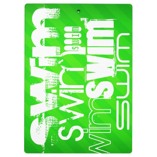 Swim; Neon Green Stripes Klembord (Achterkant)