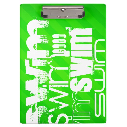 Swim; Neon Green Stripes Klembord (Voorkant)