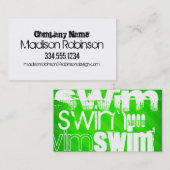 Swim; Neon Green Stripes Visitekaartje (Voorkant / Achterkant)