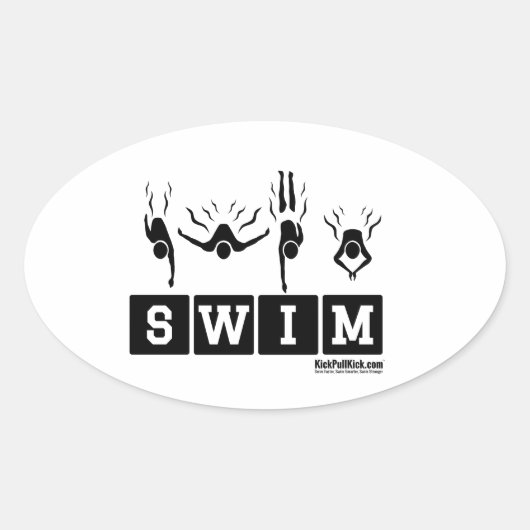 SWIM Ovaal Decal Ovale Sticker (Voorkant)