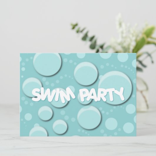 Swim Party Kaart (Staand voorkant)