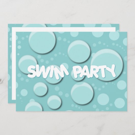 Swim Party Kaart (Voorkant / Achterkant)
