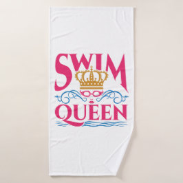 Swim Queen Swimming Swimmer Women Girls Badhanddoek