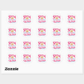 Swim Queen Swimming Swimmer Women Girls Ronde Sticker (Vel)