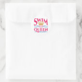 Swim Queen Swimming Swimmer Women Girls Ronde Sticker (Tas)