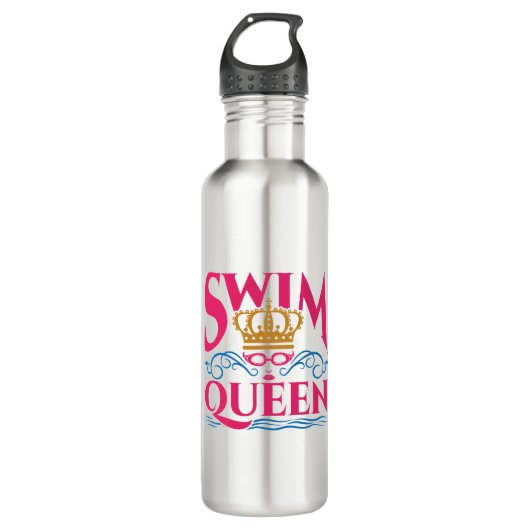 Swim Queen Swimming Swimmer Women Girls Waterfles (Voorkant)