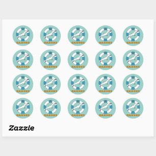 Swim Ring Light Blue Ronde Sticker