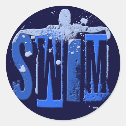 SWIM RONDE STICKER (Voorkant)