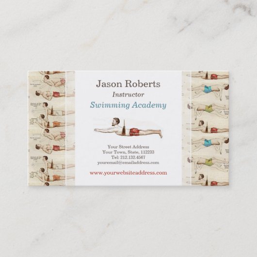 Swim School Swimming Teacher  Frans Visitekaartje (Voorkant)