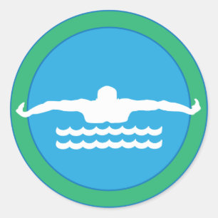Swim-Sticker Ronde Sticker