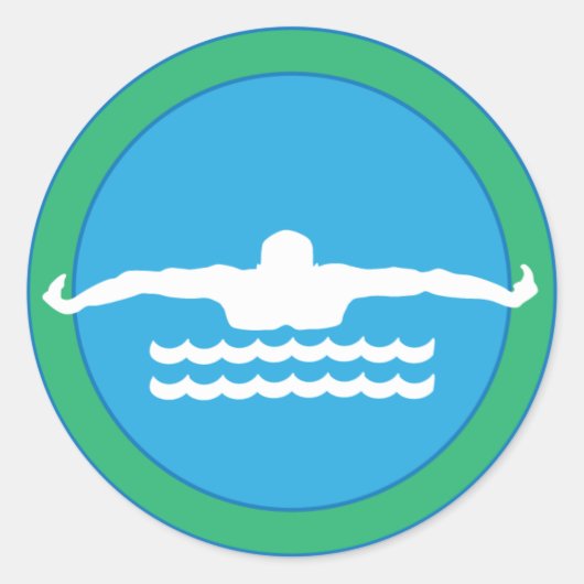 Swim-Sticker Ronde Sticker (Voorkant)