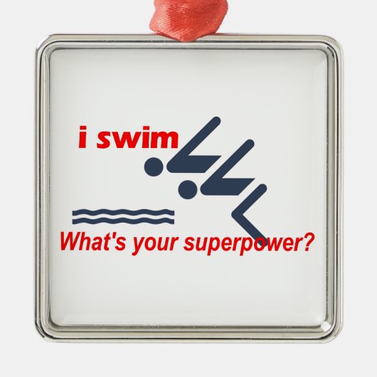 Swim superkracht metalen ornament (Voorkant)