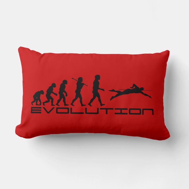 Swim Swimmer Sport Evolution Art Kussen (Voorkant)