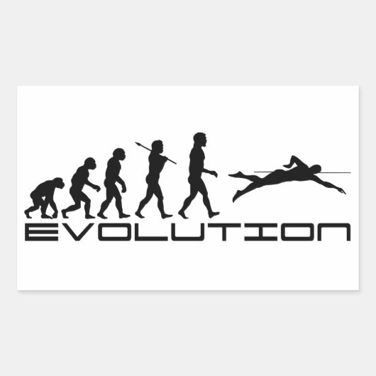 Swim Swimmer Sport Evolution Art Rechthoekige Sticker (Voorkant)