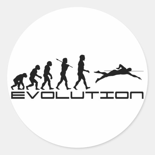 Swim Swimmer Sport Evolution Art Ronde Sticker (Voorkant)