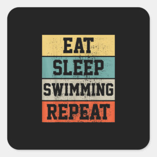 Swim Swimmer Swimming Gift Vierkante Sticker