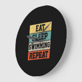 Swim Swimmer SwimmingGift Grote Klok (Hoek)