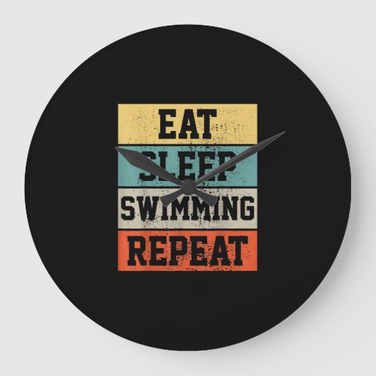 Swim Swimmer SwimmingGift Grote Klok (Voorkant)