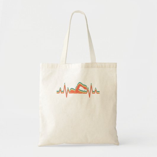 Swim Swimmer zwemmen, hartslag Tote Bag (Voorkant)