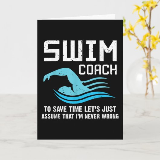 Swim Teacher Swimming Coach Kaart (Gele Bloem)