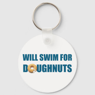 Swim team cadeau grappig, zwemmen voor donuts sleutelhanger