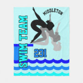 Swim Team duikend Fleece Deken (Voorkant)