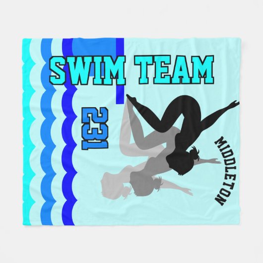 Swim Team duikend Fleece Deken (Voorkant (Horizontaal))