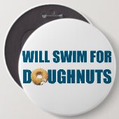 Swim team gift, grappige, zwemende donuts ronde button 6,0 cm (Voorkant /achterkant)