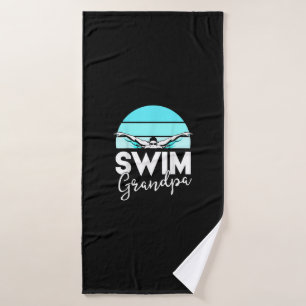 Swim Team Grandpa Papa Swimming Meet Swimmer Gift Badhanddoek