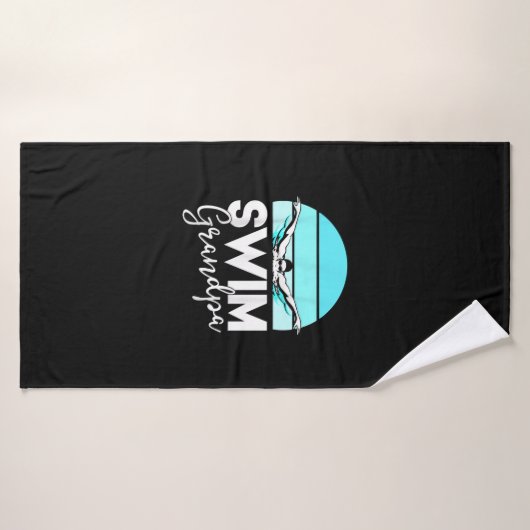 Swim Team Grandpa Papa Swimming Meet Swimmer Gift Badhanddoek (Badhanddoek)