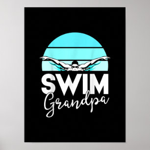 Swim Team Grandpa Papa Swimming Meet Swimmer Gift Poster