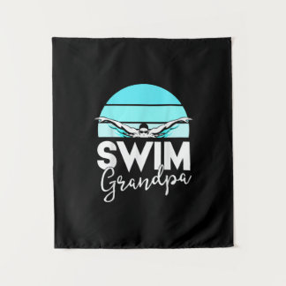 Swim Team Grandpa Papa Swimming Meet Swimmer Gift Wandkleed