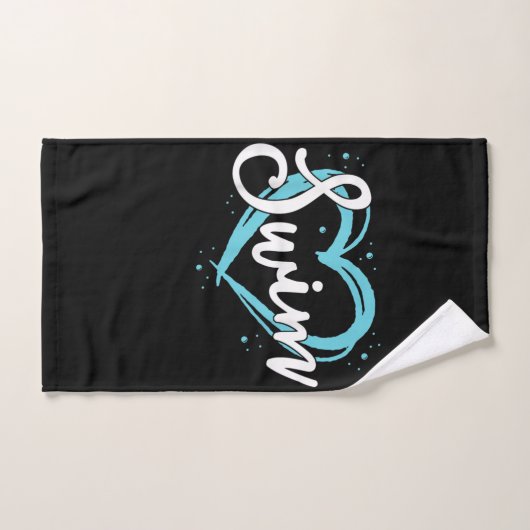 Swim Team Heart Lover Blue Swimmer Handdoek (Handdoek)