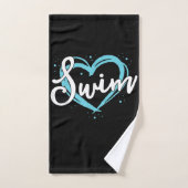 Swim Team Heart Lover Blue Swimmer Handdoek (Handdoek)