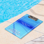 Swim Team Klembord<br><div class="desc">Dit gepersonaliseerde zwemklembord maakt een doordacht waardevol cadeau voor een zwemcoach of voor een zwemteamlid. Het ontwerp is voorzien van een fotografisch uitzicht van de zwemstroken onder water. Alle tekst kan worden bewerkt of kan worden verwijderd om aan uw behoeften aan te passen. De doopvontstijl, de kleur en de grootte...</div>