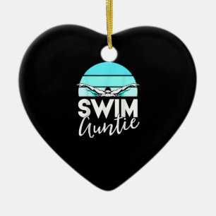 Swim Team tante Nephew zwemt op cadeau Keramisch Ornament
