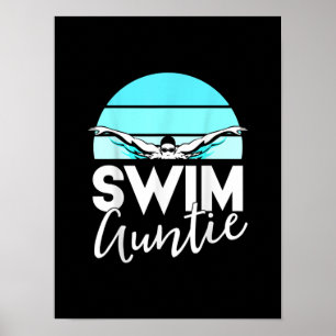 Swim Team tante Nephew zwemt op cadeau Poster
