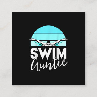 Swim Team tante Nephew zwemt op cadeau Vierkante Visitekaartje