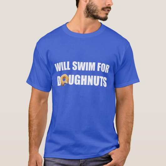 Swim Team, zwemmen, grappige donuts. personaliseer T-shirt (Voorkant)