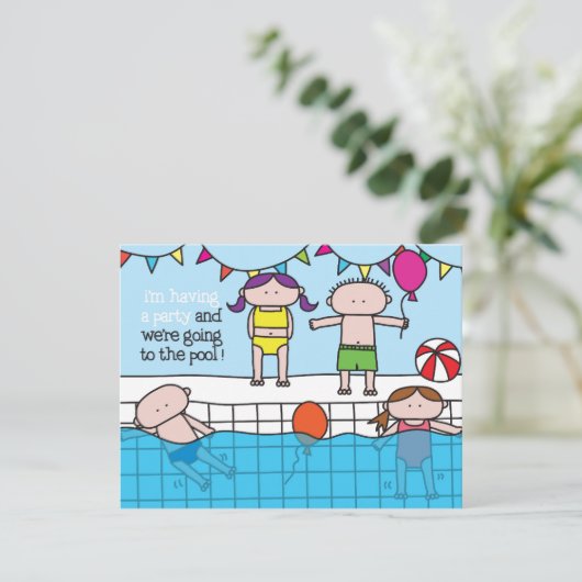 Swim - Uitnodiging (Staand voorkant)