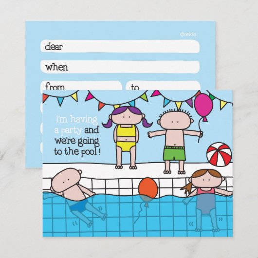 Swim - Uitnodiging (Voorkant / Achterkant)