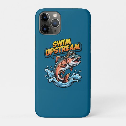 Swim Upstream Salmon Motivational Case-Mate iPhone Case (Achterkant)