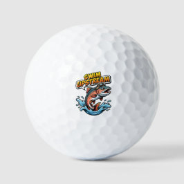 Swim Upstream Salmon Motivational Golfballen