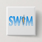 Swim Vierkante Button 5,1 Cm (Voorkant)