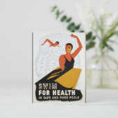 Swim voor de gezondheid in veilige en zuivere pool briefkaart (Staand voorkant)